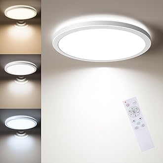 Dimmable Motion Sensor LED Ceiling Light with Remote, 9 Inch Wired Flush Mount 3000K 4000K 5000K, 1800LM Motion Sensor Light Indoor for Closet Hallway Laundry Stairs White New Version