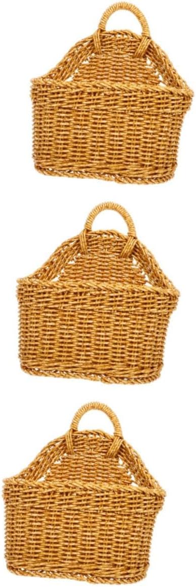 3pcs Hanging Fruit Basket Kitchen Vegetable Holder Jute Wall Basket Storage Jute Hanging Produce