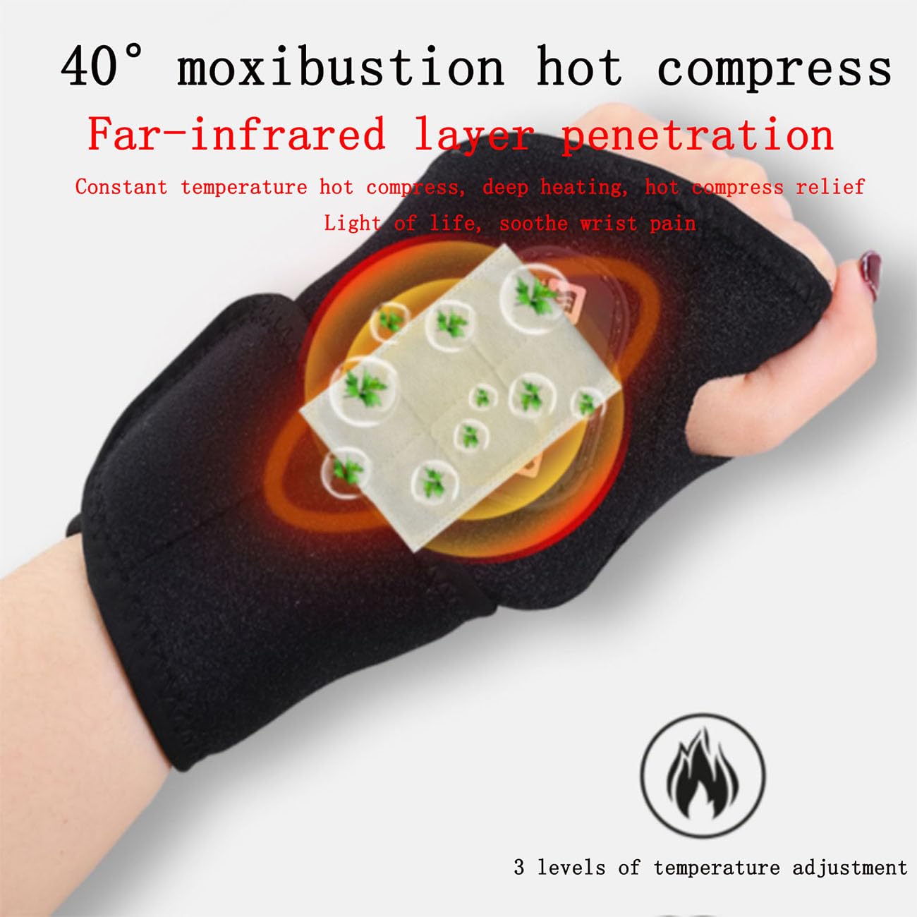 A Pair, Massaggiatore da Polso,Polsiera Ortopedica 360°,Regolazione della Temperatura A 3 velocità, Massaggio Temporizzato Intelligente,Cuscino Riscaldante per Il Polso Portatile