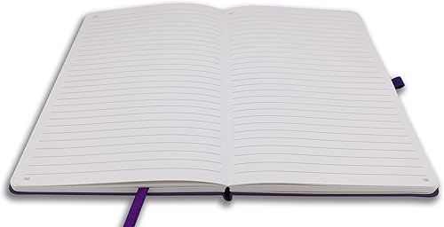 Miniatura 4 de Cuaderno A5 de tapa dura con lazo para bolígrafo, rayado universitarioforrado, 5.7 x 8.3 pulgadas, 192 páginas numeradas de papel grueso de alta