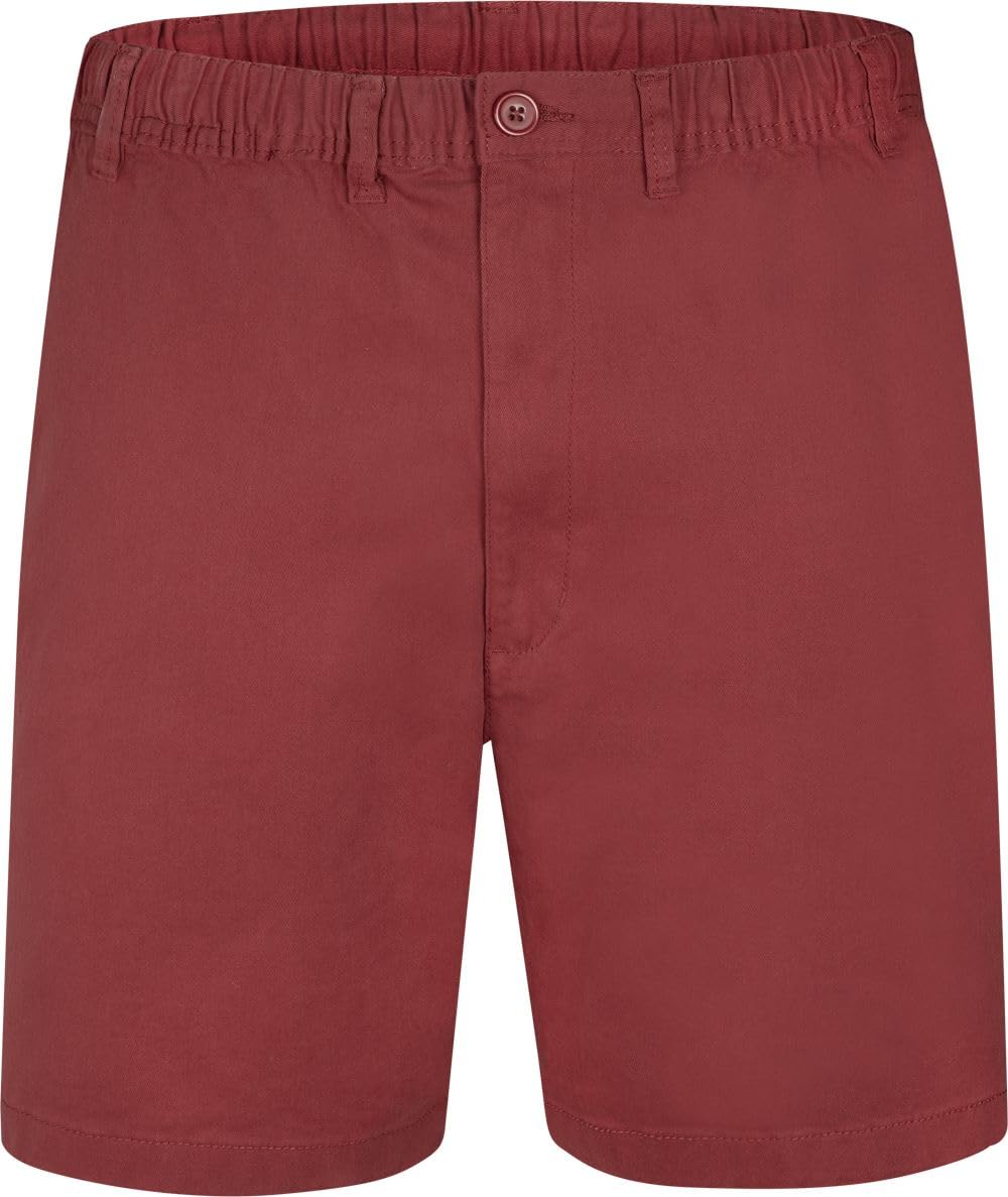 Espionage Stretch Rugby Shorts Plain Summer Casual Kingsize Cotton Elasticated Waist Four Pockets Belt Loops Bottoms 2XL-8XL (ST019A) (as8, Alpha, 8X_l, Regular, Regular, Soft Red)
