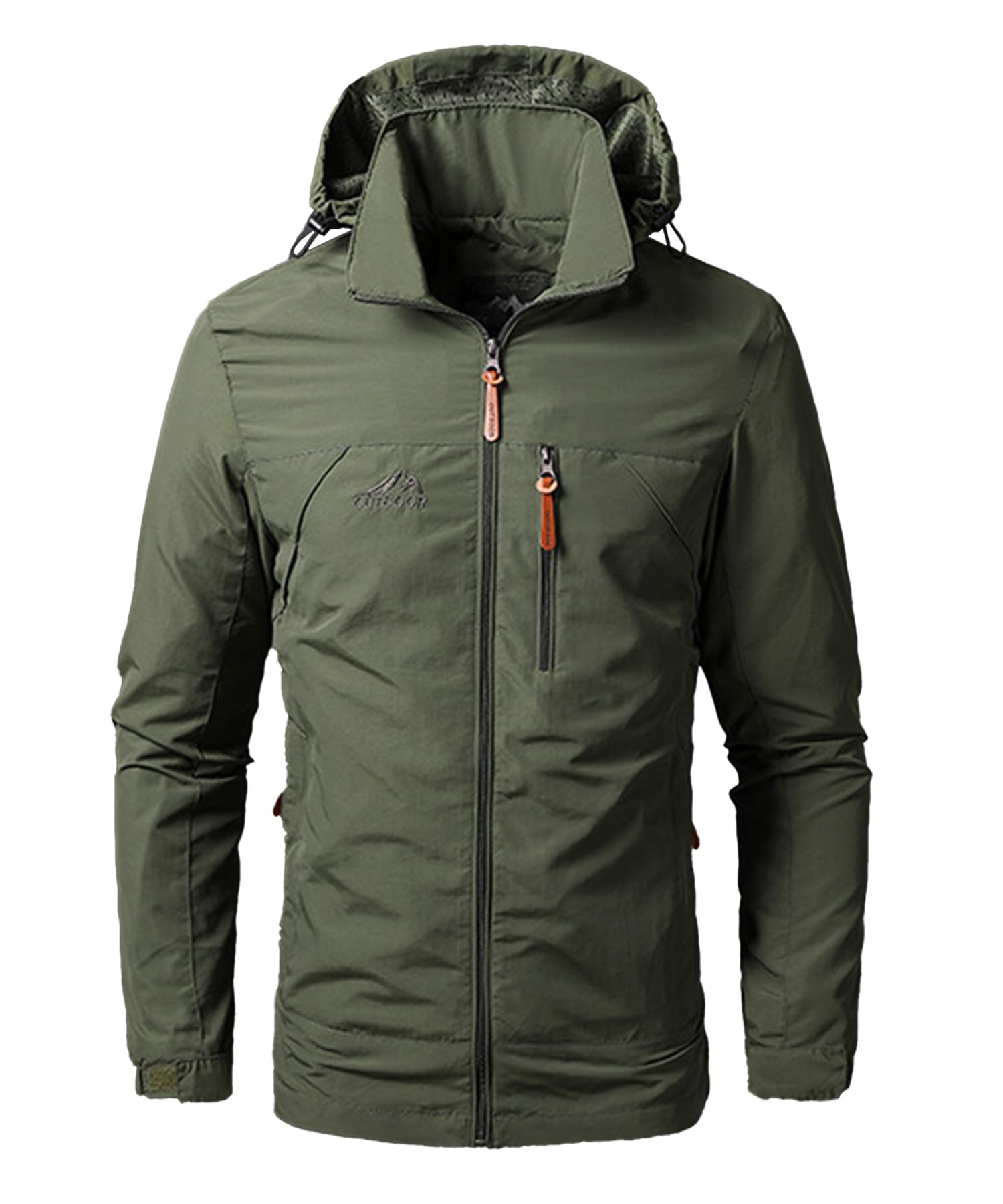Homme Veste de Montagne Veste en softshell Extérieur Coupe-Vent Randonnée pour Voyage Résistant Léger Sport Outdoor Manteau avec Capuche Amovible