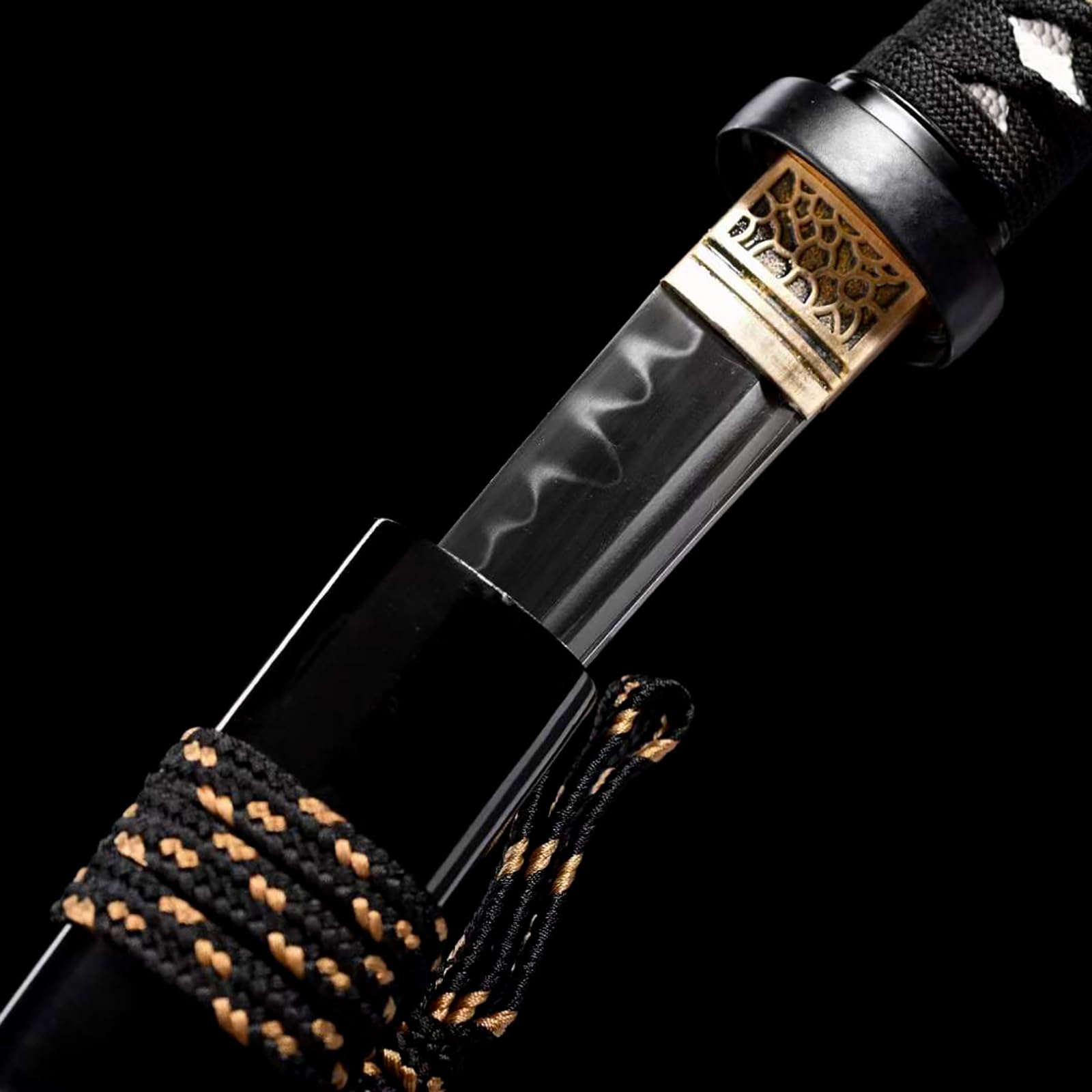 52,5cm handgefertigtes Wakizashi,Klinge aus T10-Stahl mit handgebranntem Wellenmuster,Scheide aus massivem Holz mit Lack,echtes Katana-Schwert für Geschenke,Sammlung,Spielen,Selbstverteidigung,Fitness