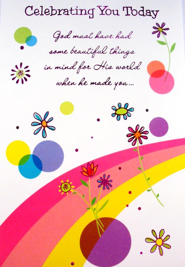 Braille Embossed Birthday Religious Greeting Card - Celebrating You Today