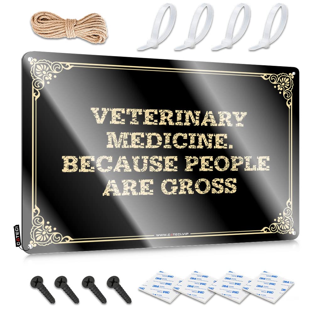 Man Cave Tin Sign Veterinary Medicine. Because People Are Gross Tin Sign Man Cave Sign Decor Metal Sign Funny(30X40CM)