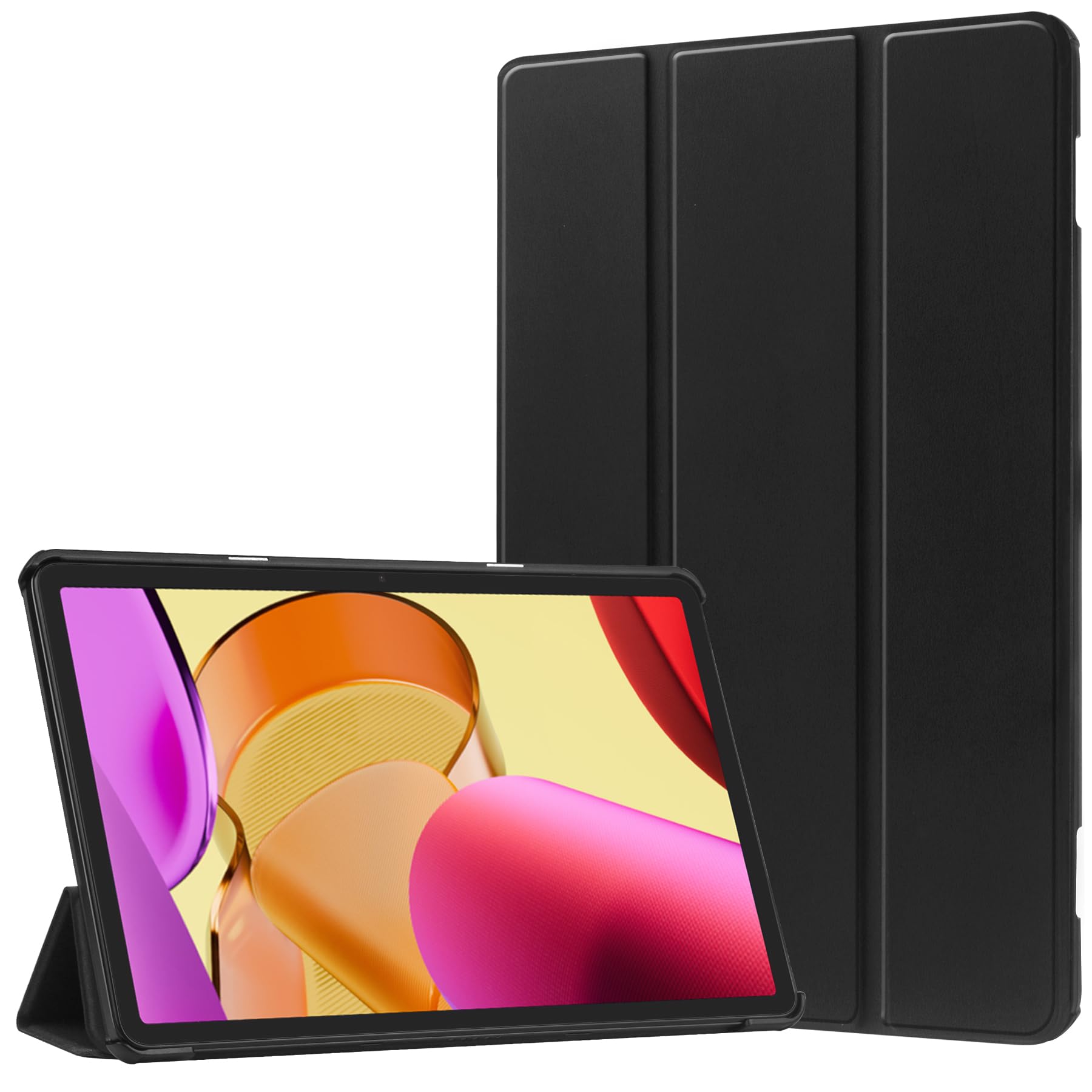 HoYiXi Case compatible with Fire Max 11 2023 Release Slim Leather Case Tri-Fold Cover with Stand, Black