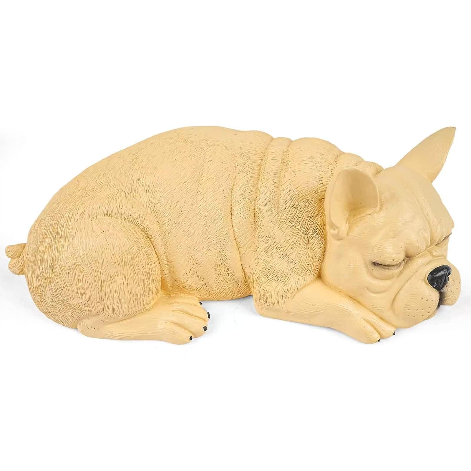 Vipbuy Fawn Resin Dog Urn For Ashes - Serene Lying Bulldog Dog Figurine, Pet Memorial Gifts For French Bulldog Owners, Cremation Urn For Loss Of Dog Remembrance (Fawn)