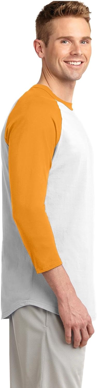 Sport-Tek Men's Colorblock Raglan Jersey 3X-Large White/Gold