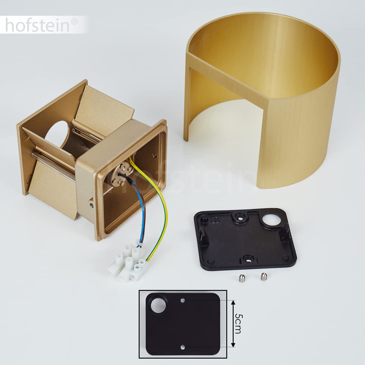 Applique Mural Baripada, Lampe En Métal Doré, Abat Jour Réglable