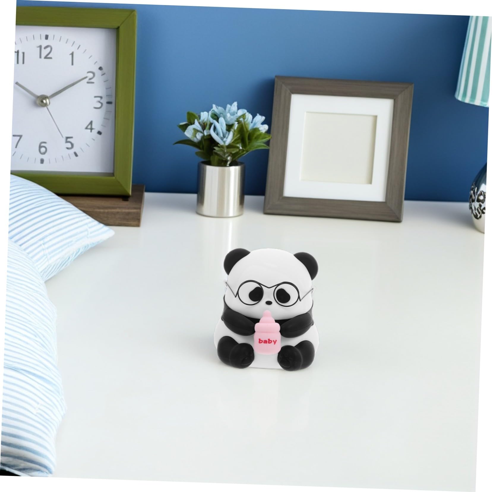 NUOBESTY Lámpara de Noche Infantil de Silicona Recargable con Luz LED Diseño de Panda y Seguro para Dormitorios y Escritorios Luz Portátil
