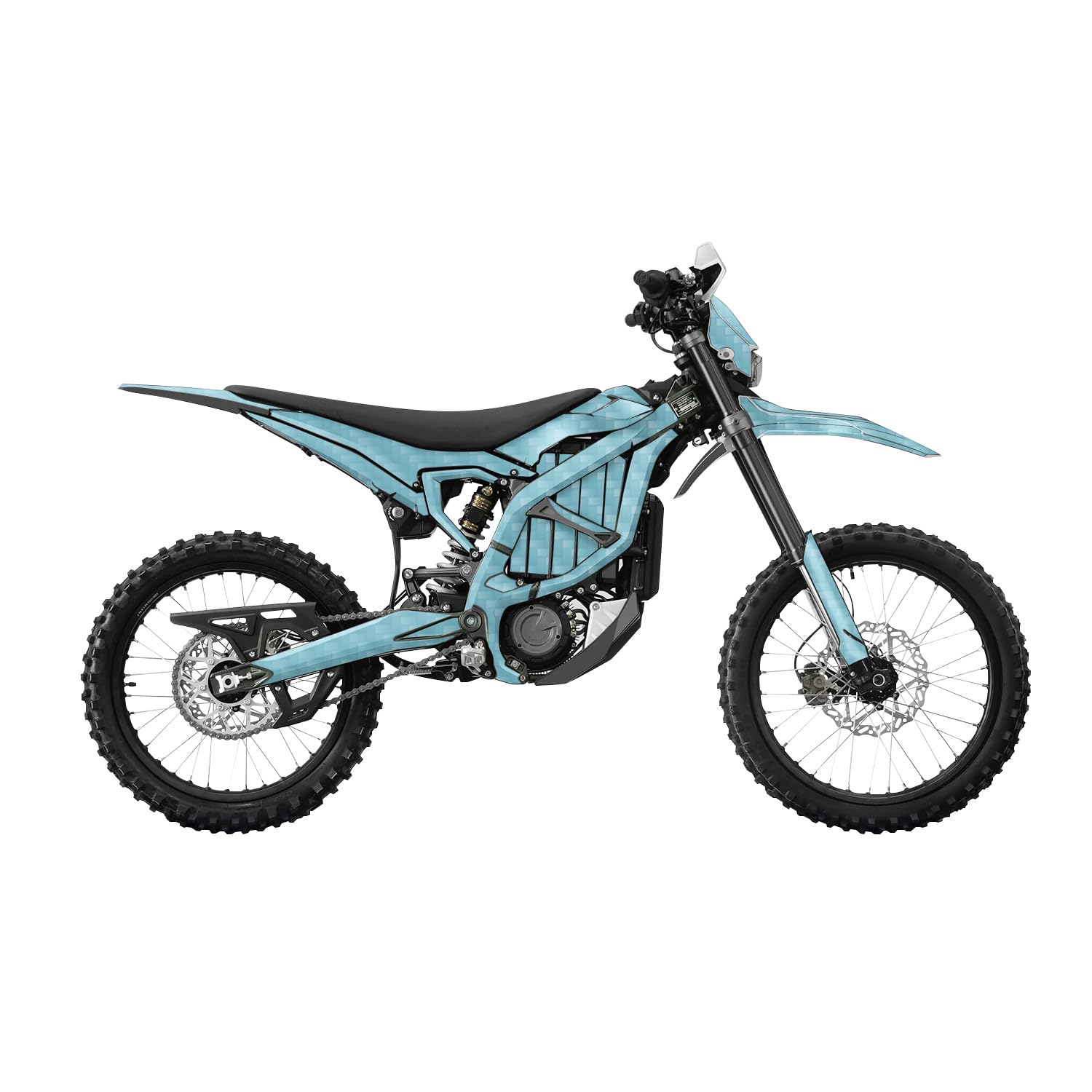 Carbon Fiber Surron Ultra Bee Graphics Kit Wrap - Solid Baby Blue - Sur-Ron Skin - Premium 3M Vinyl Protective Wrap Decal Cover - Easy to Apply | Crafted in The USA by MightySkins