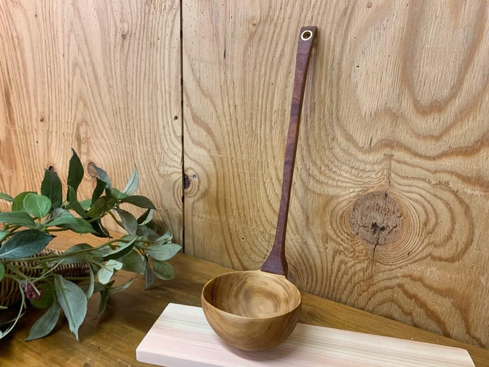 レードル おたま お玉杓子 山桜 8&times;9&times;28cm 銘木 木製 サクラ オーダーメイド ハンドメイド