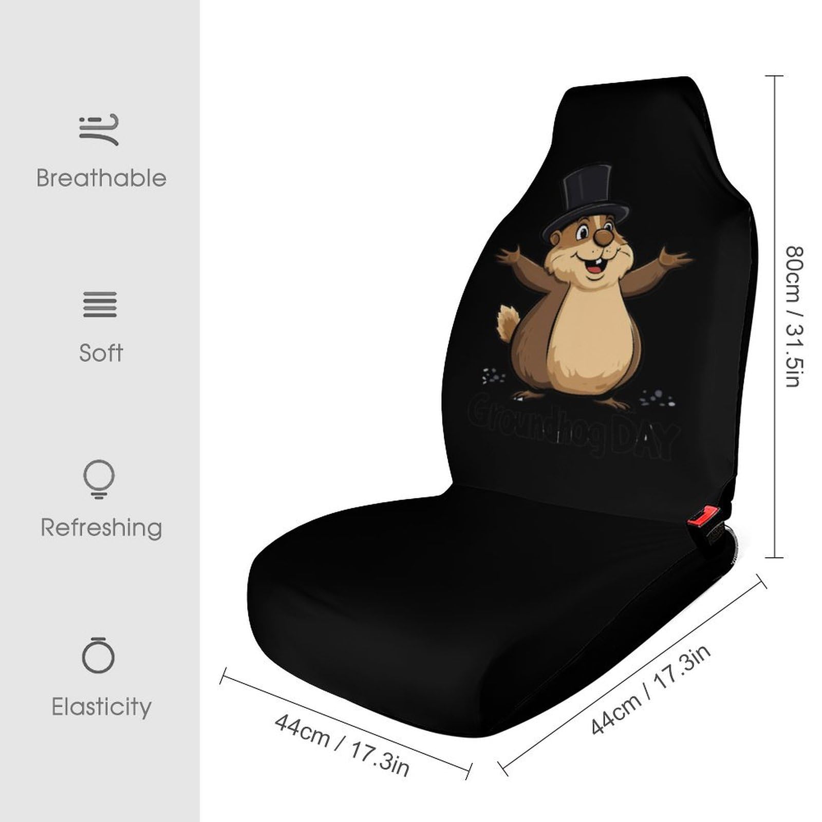 Happy Groundhog Day Car Seat Covers Universal Car Front Seats Protector Auto Interior Accessories 2PCS