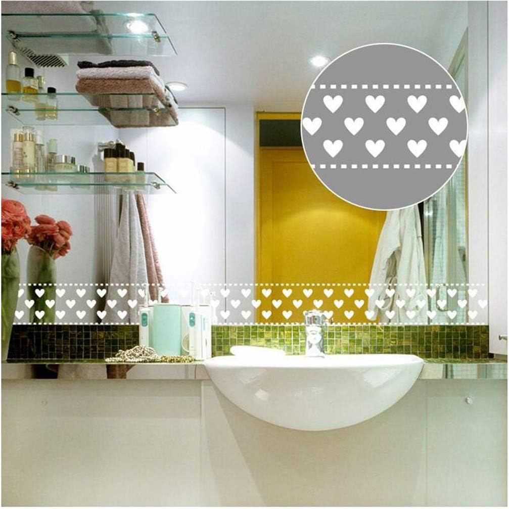 White Lace Transparent Wallpaper Border, 3.94 inch X 393.7 inch/Roll Self Adhesive Removable Waterproof Wall Border, for Shop Display Window Glass Door Bathroom Tile Mirror Decor Sticker (D)