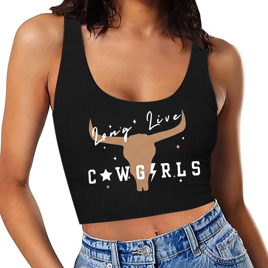 Cowgirl Crop Top Women Country Concert Tops Western Cowboy Tank Tops Country Music Cami Sleeveless Tops - Image 2