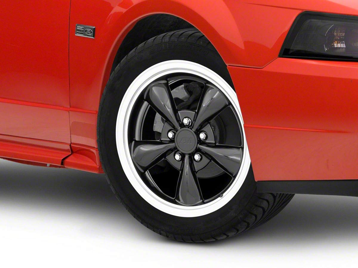 Bullitt Gloss Black Wheel; 17x8; 30mm Offset Compatible for 99-04 Mustang