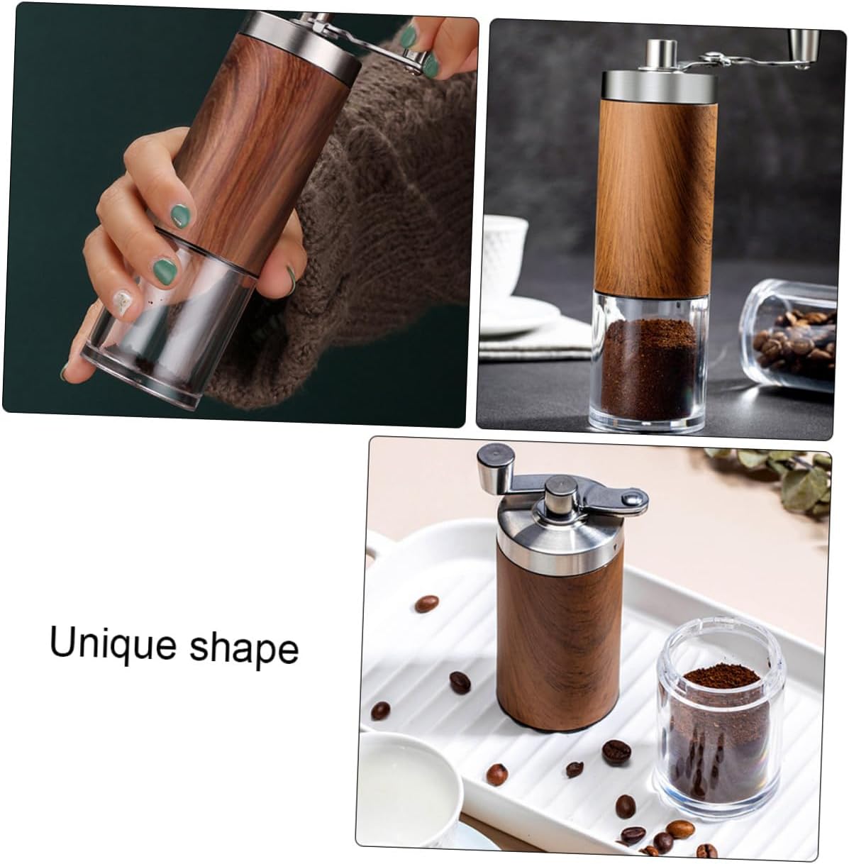 Ciieeo Portable Manual Coffee Grinder with Ceramic Burr Grinding Cone Wear Resistant Mill for Home and Travel Hand Crank Machine for Fresh Coffee Beans