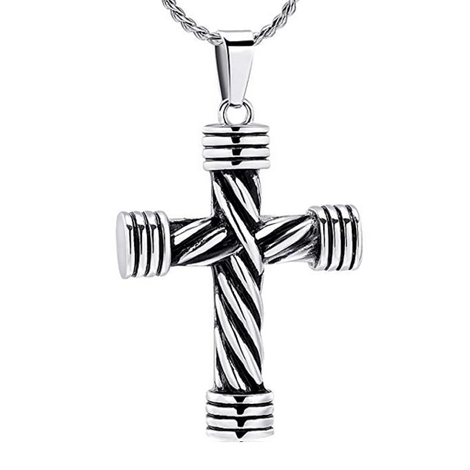 Cremation Jewelry for Ashes Cross Memorial Urn Necklace Pendant Keepsake Religious Cross Ashes Jewelry with Mini Keepsake Urn Memorial Ash Jewelry