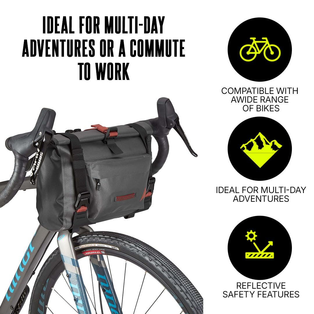 Altura Vortex Fahrrad-Lenkertasche, wasserdicht, 7 l, Grau