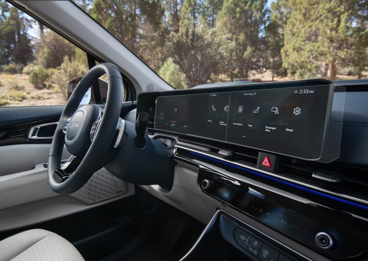 Tempered Glass Screen Protector For 2025 Kia K5 12.3" Dual Panoramic Displays，HD Clear Scratch & Shock Resistant