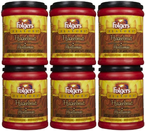 Folgers Flavors Hazelnut Ground Coffee, 11.5 oz Tubs, 6 pk
