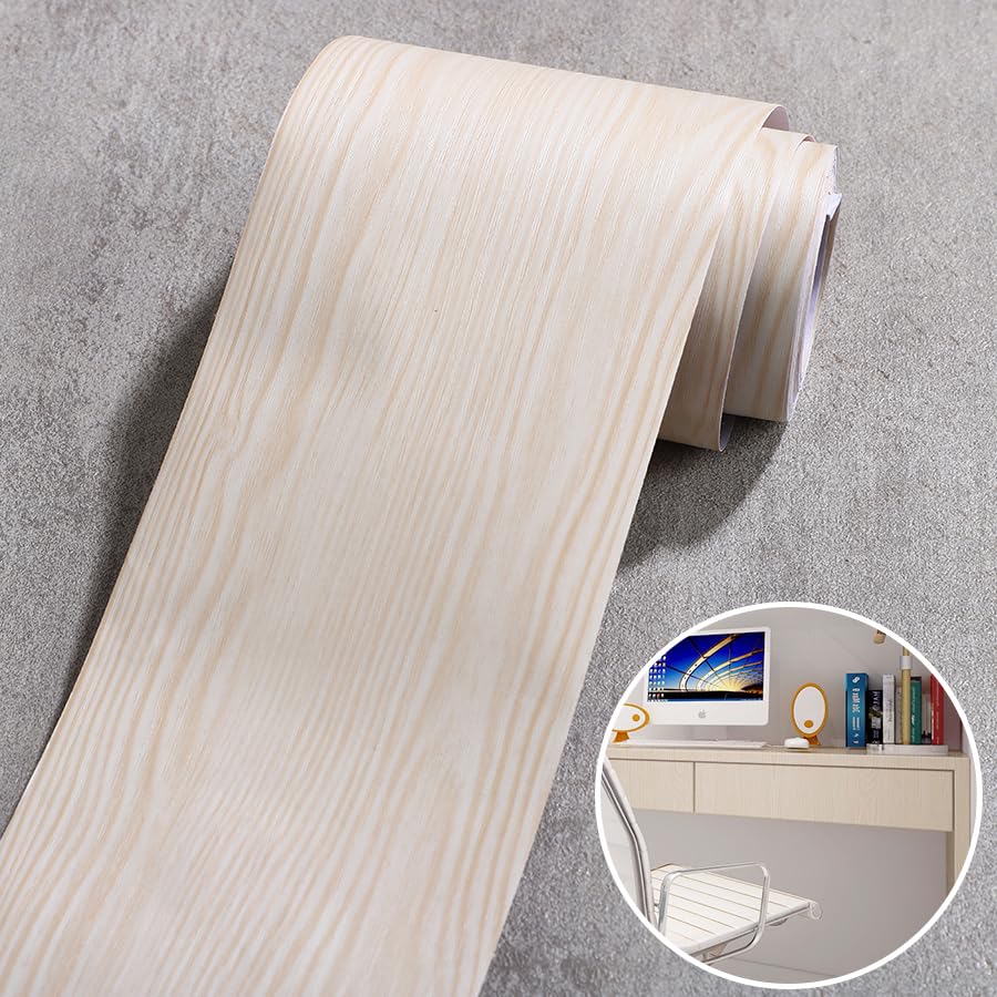 Trou patch bord et fond d'écran grain de bois pour cadre de porte adhésif