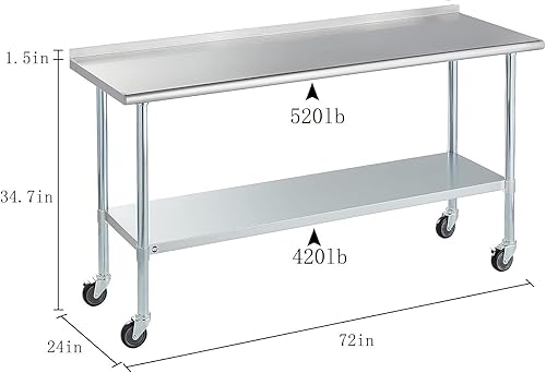 Miniatura 3 de Rockpoint - Mesas y sillas de cocina, 72x24x38.4 pulgadas, color plateado, HX2021-34