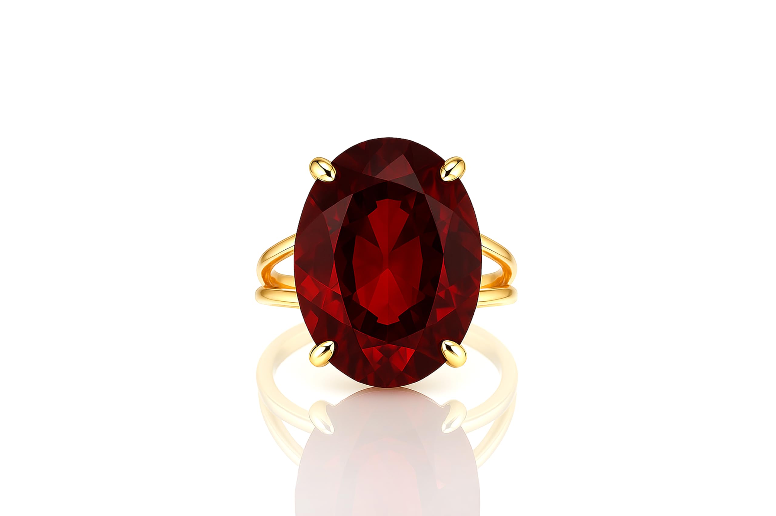 Dazzling Oval Granat Schmuck Ring - Artisan 14k Gold Große Ringe für Frauen - Hochzeit, Mode, Geschenk, Böhmischen Natürlichen Edelstein Ringe - Birthstone Ringe für Sie