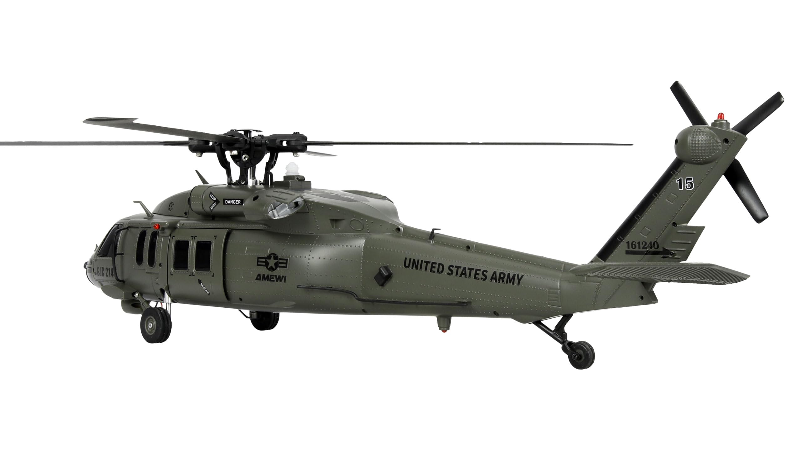 UH60 Black Hawk Marine CP Helikopter 6G/3D RTF inkl. Fernsteuerung, Akku, Ladekabel, Dunkelgrün, 1:47