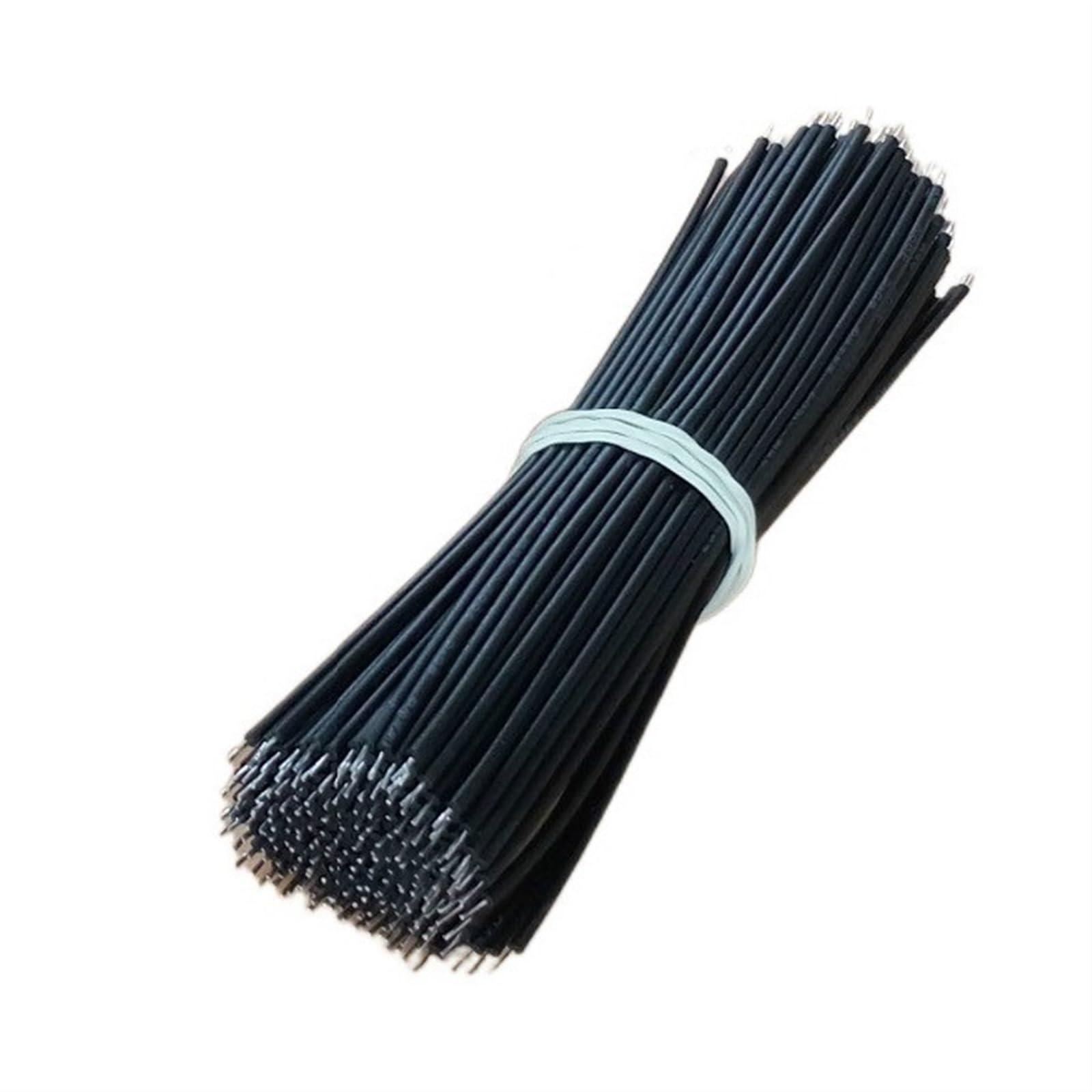 Outdoor Extension 100PCS 5cm 10cm 15cm 20cm Fly Jumper Wire 24AWG Tin Conductor Wires Tin-Plated Breadboard Solder Cable Solar sheathed(Black,20cm)