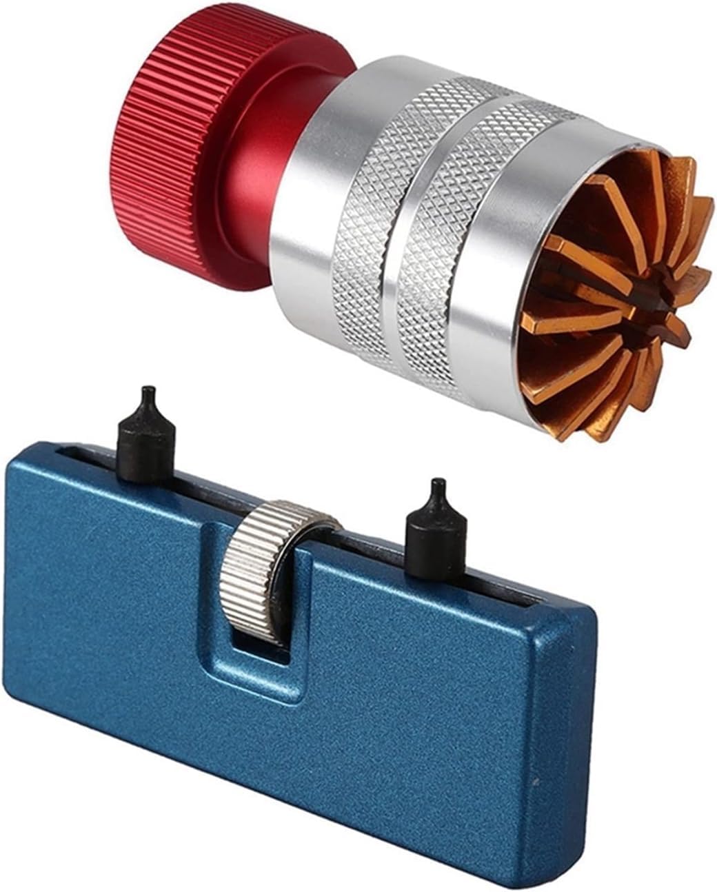 Juego de 4 herramientas de repuesto de batería de reloj con cristal de plástico para relojero, elevador de caja frontal, kit de herramientas de reparación/30160