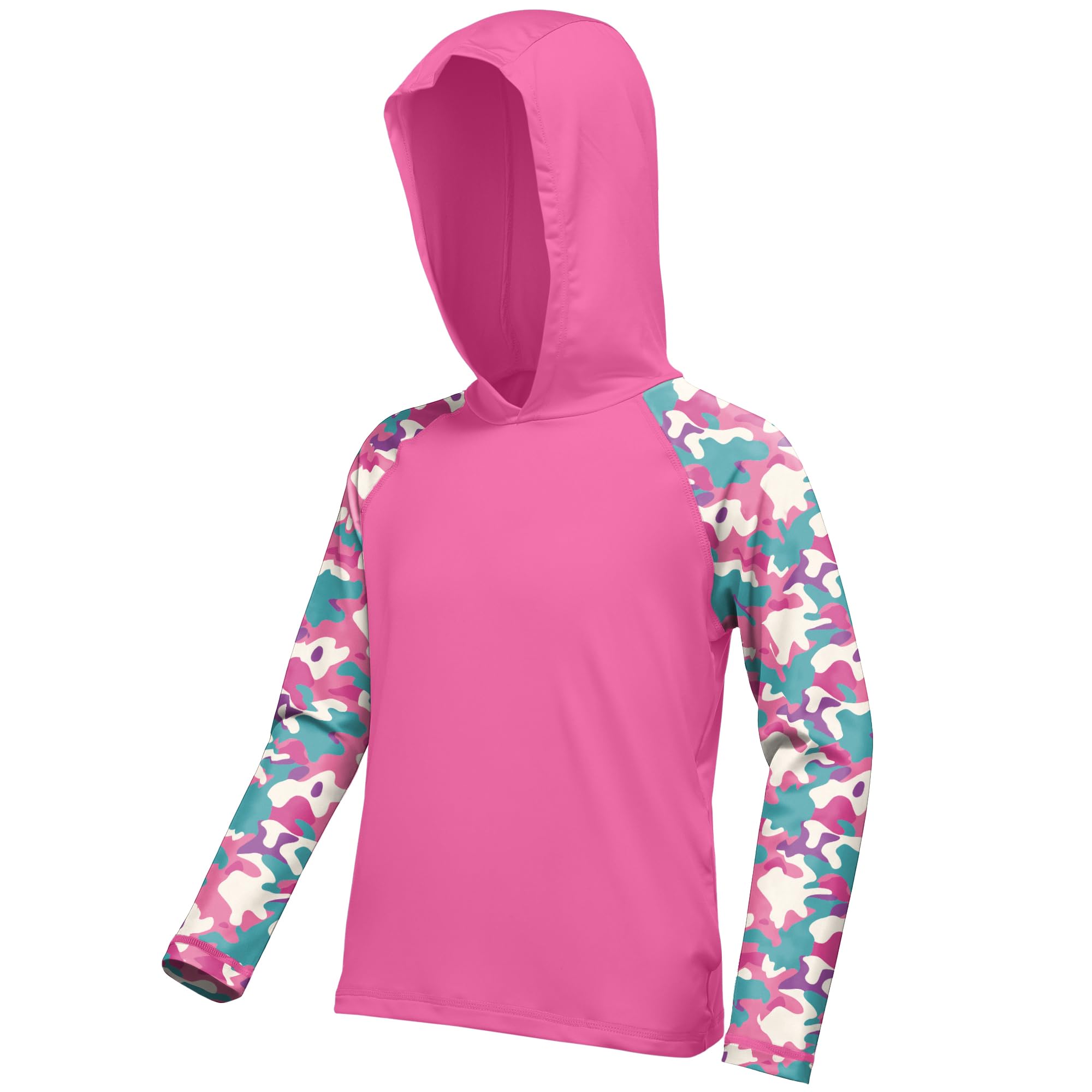 Boys Rash Guard Swim Hoodie, Kids Long Sleeve Sun Fishing Shirts