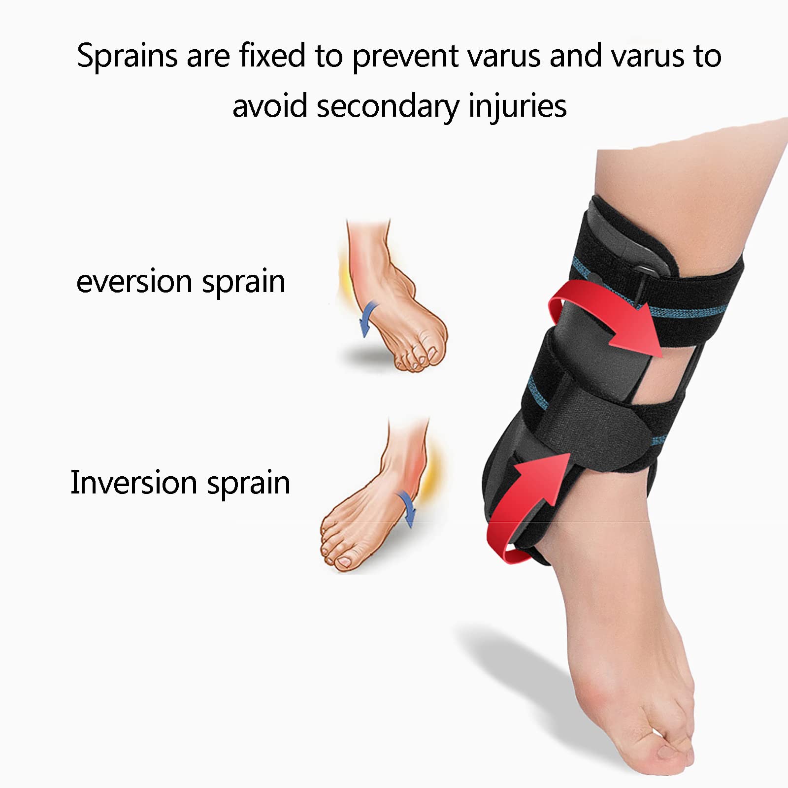 Soporte para la Periostitis Tibial Estabilizador de Tobillo Tobillera, Tobillera de Aire y Gel Estribo de Tobillo, Inmovilización de esguince para prevenir la inversión, Caminata