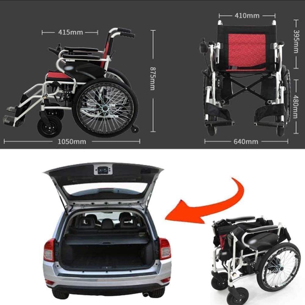 Sedia a rotelle Pieghevole, Sistema di Controllo Doppio della Sedia a rotelle elettrica, Doppio Motore Elettrico Manuale Leggero per Anziani