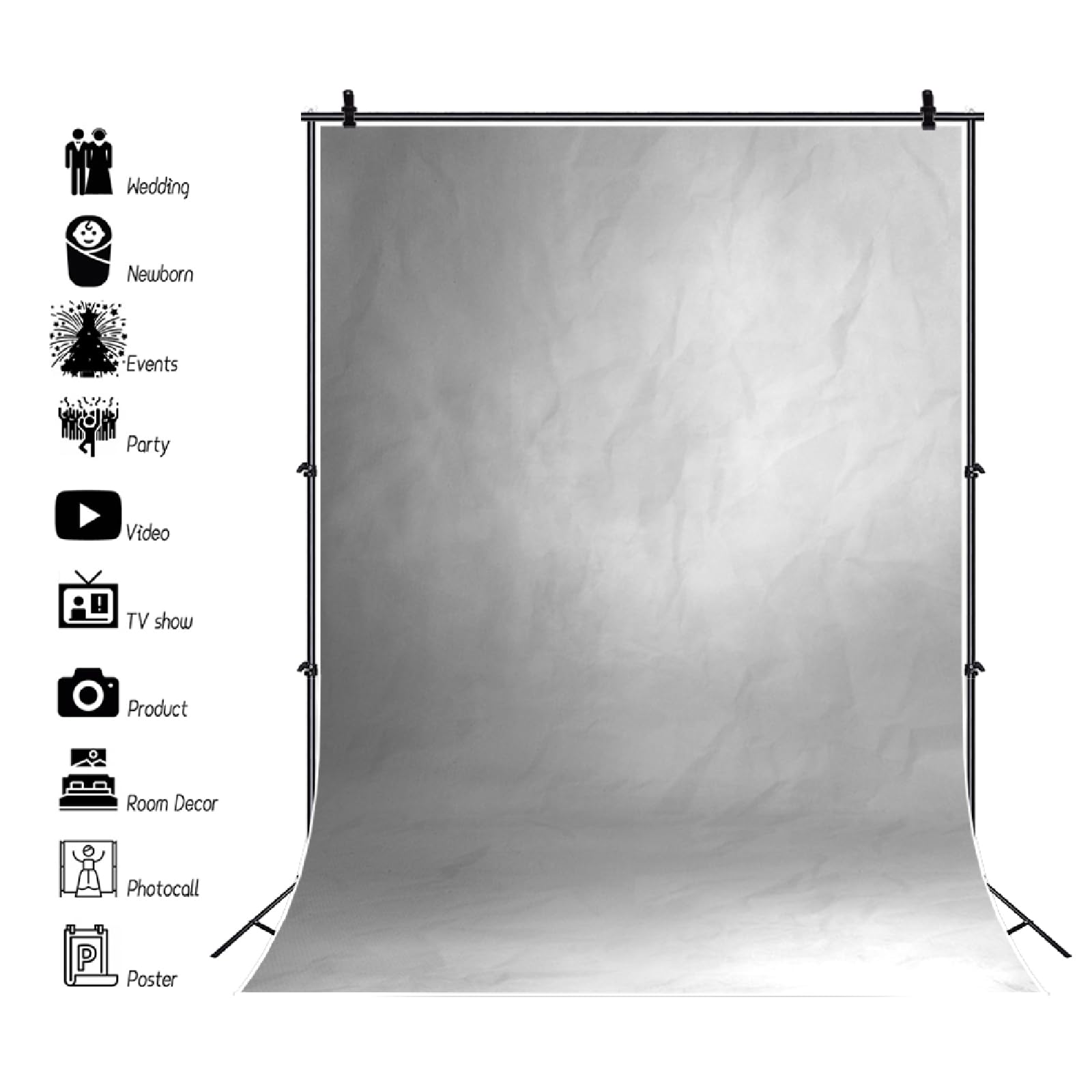 YongFoto 2,5x3,5m Fondo de fotografía de Fondo Gris Claro Resumen de Textura Fondos de sesión de Fotos para niños Adultos Retrato Accesorios de Estudio fotográfico Decoración de Fiesta Papel Pintado