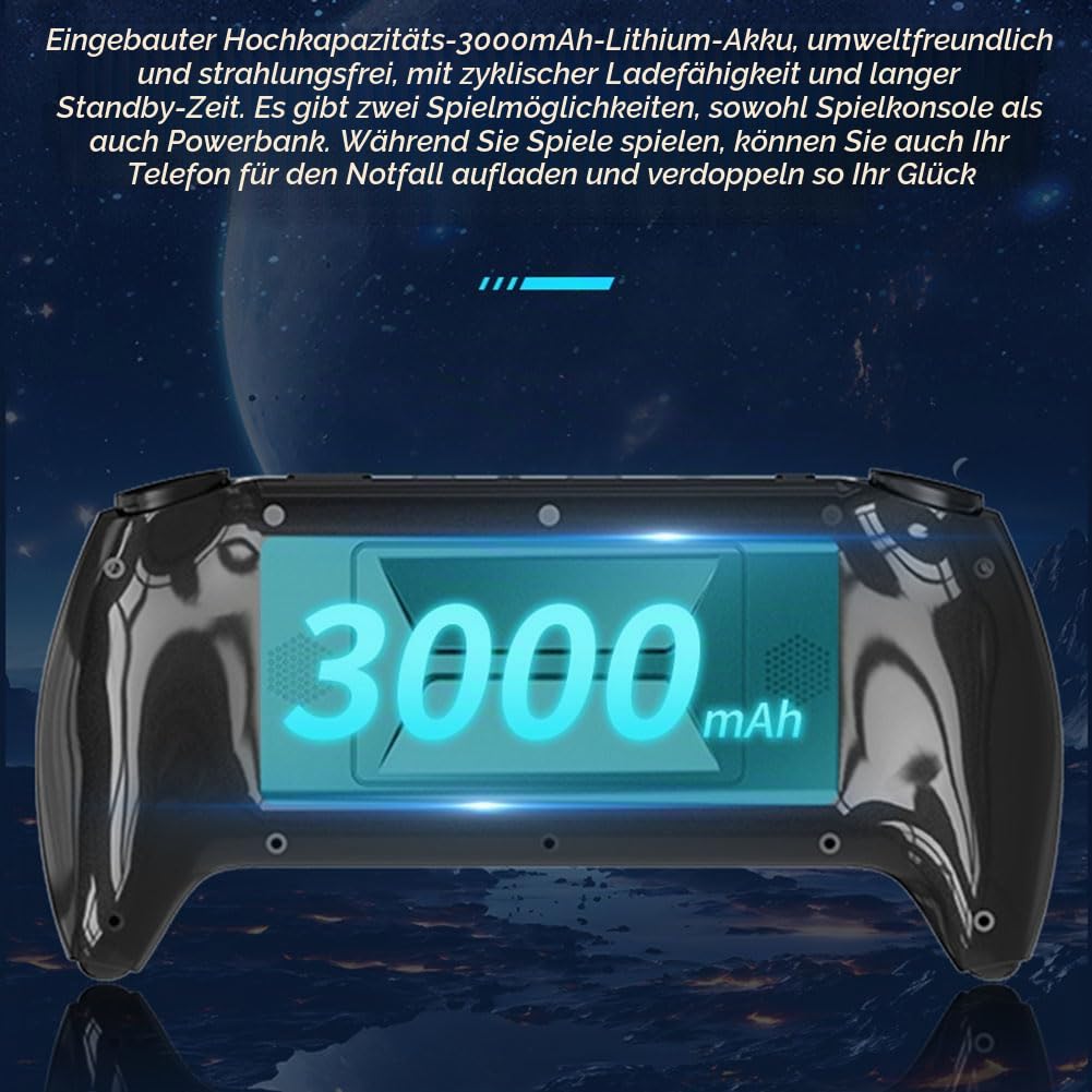Retro-Handheld-Spielkonsole, Tragbare IPS Gaming Konsole mit über 20.000 Spielen, Unterstützung für 64GB-TF-Karten, 3000-mAh-Akku, Spielkonsole für nostalgische Gamer, Familie & Freunde