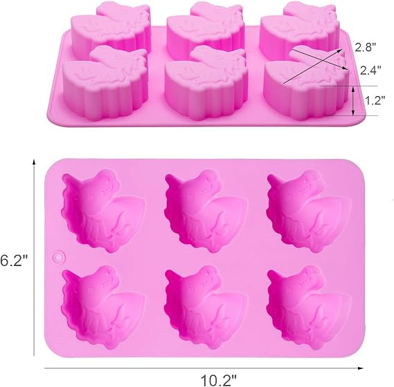 Palksky 6 Cavities Silicone Soap Molds/Bath Bomb Mold, Christmas Soap Molds for Soap Making Pudding Loaf Brownie Cornbread Chocolate Candy Jelly Resin Crayon Lotion Bars Ice