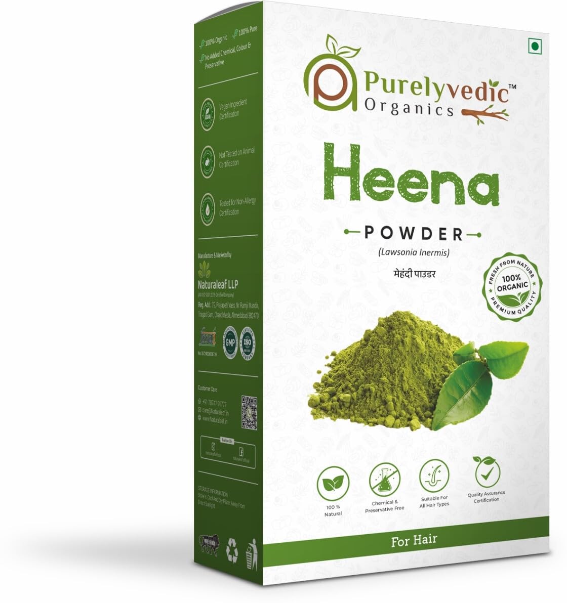 PURELYVEDIC ORGANICS Henna Powder | Natural & Herbal Hair Care Powder | Chemical-Free Hair Coloring & Conditioning | Ideal for Men & Women (200 g)-image-12