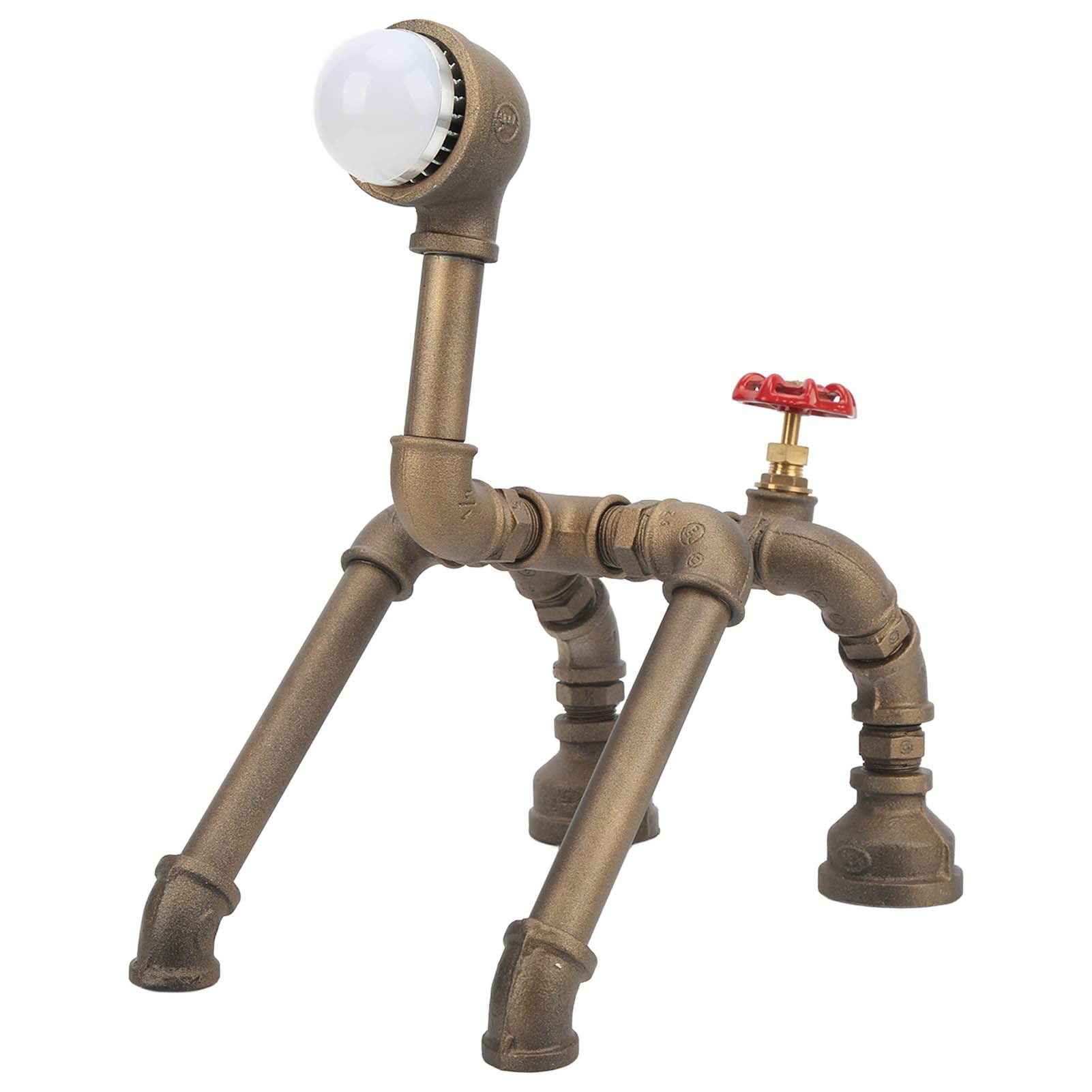 Lampada Tubolare Industriale a Forma di Cucciolo, Decorazione per | Realizzato in acciaio malleabile, design retrò, ottimo per bar, caffetterie