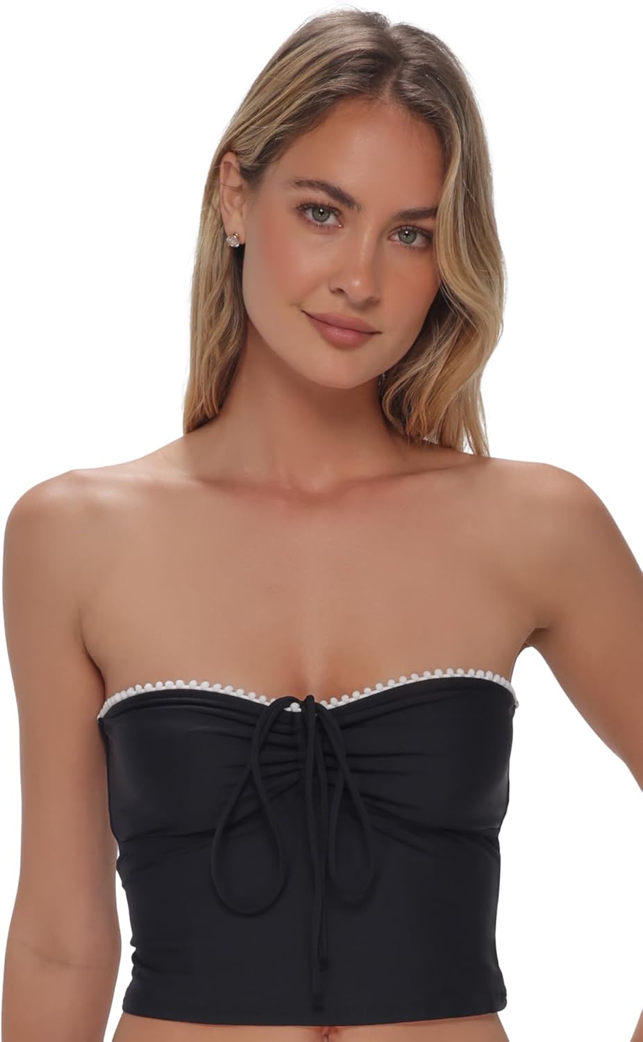 Swim Systems Pom Pom Dolly Crop Top Women's Swimsuit Bikini Top