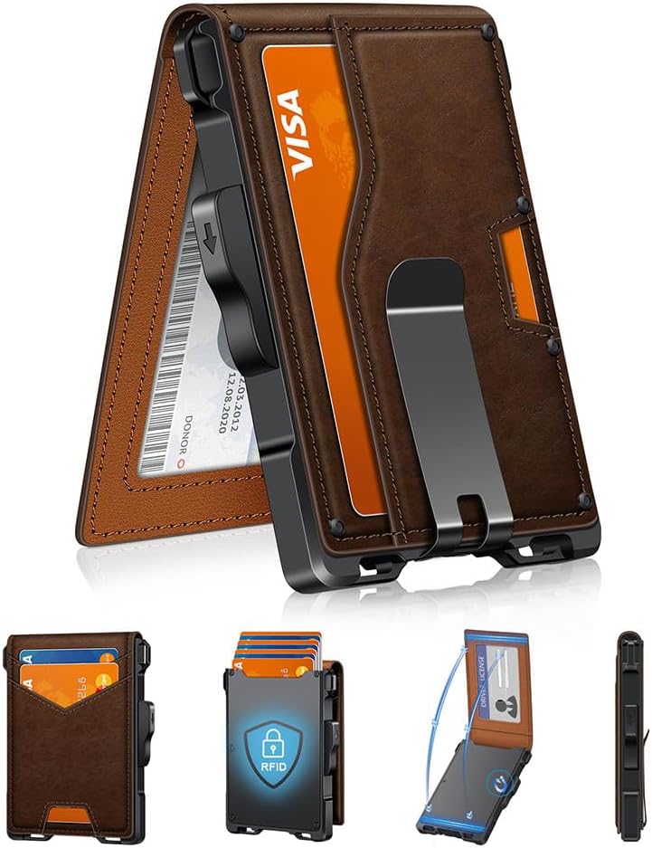 GHUKY Wallet for Men, Minimalist Slim Mens Wallet with Money Clip, RFID Block...