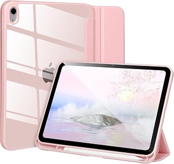 Case Compatible with iPad 11/10th Gen 2025/2022 10.9,Case for iPad 11/10th gen Shockproof Hard Shell Clear Cover with Pencil Holder,Tablet Cover for iPad 11/10th gen with Auto Wake/Sleep,Pink