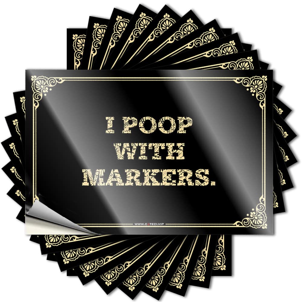 Tattoos Gifts Durable Vinyl - I Poop with Markers. Helmet for Science Use(12X18CM)