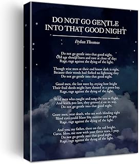 LEXSIVO Do Not Go Gentle into That Good Night Print Canvas Wall Art Home Decor Classic Literature Painting 12x15 Canvas Poster Framed Ready to Hang