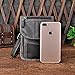 Le'aokuu Men Leather Fashion Mini Messenger Crossbody Bag Hook Waist Belt Bag Pack Cell Phone Case (Grey)