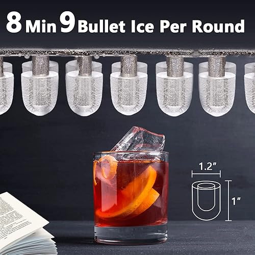 Miniatura 3 de Joy Pebble Encimera para hacer hielo, máquina eficiente para hacer hielo, 26 libras/24 horas, 9 cubos listos en 8 minutos, máquina de hielo portátil