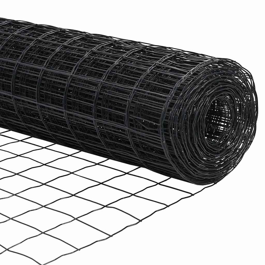 Ogrodzenie euro, szare, 1,4 x 10 m, żelazo powlekane PCW, wytrzymałe ogrodzenie ogrodowe do użytku na zewnątrz, bariera dla zwierząt, łatwy montaż bez kopania