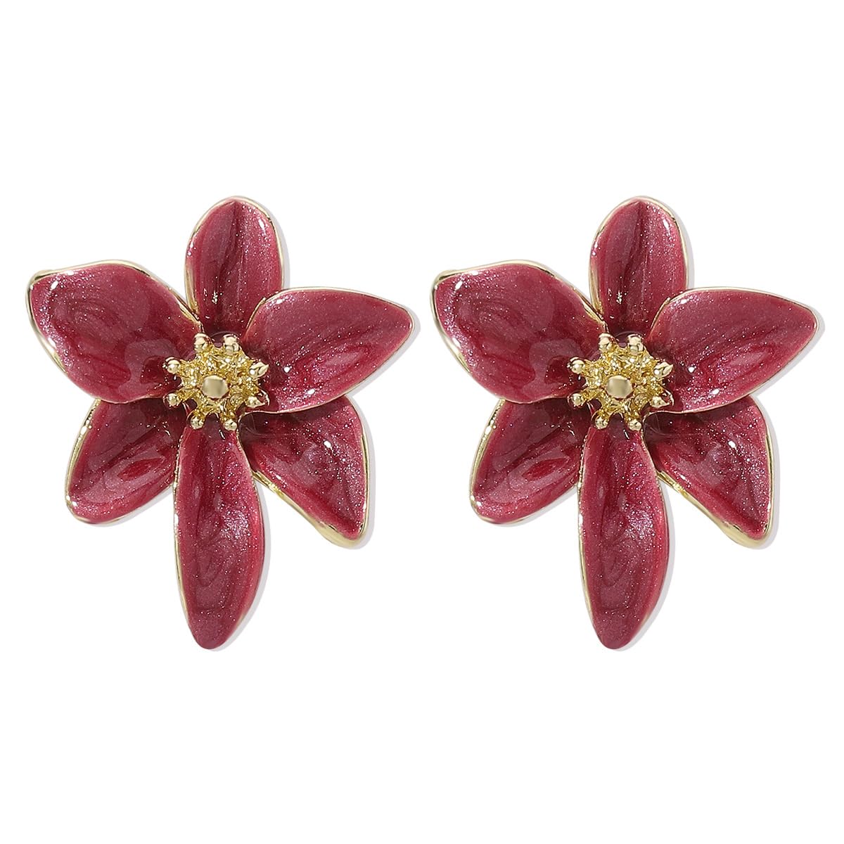 ftk Enamel Flower Earrings | women Retro Style Drop Fashion Jewelry Colorful Ear Accessories-picture-28