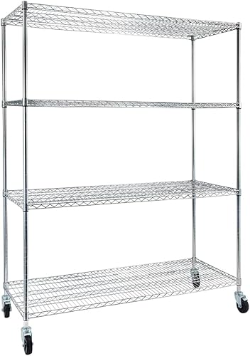 Miniatura 1 de WEI WEI GLOBAL Estantería resistente de 5 niveles, estantería de alambre con ruedas, organizador de metal, estante para panaderos, organización de