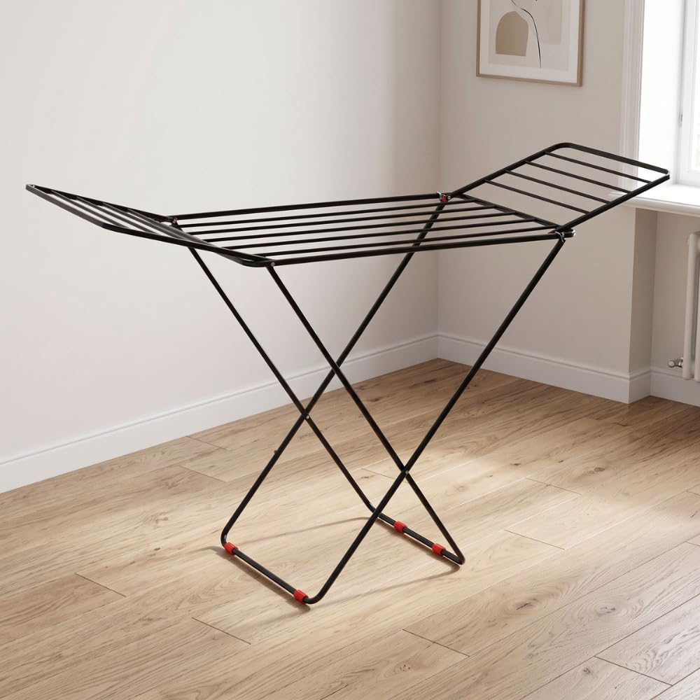 LiMETRO STEEL Foldable Clothes Drying Stand – Heavy-Duty Collapsible Laundry Drying Rack, 56 x118 cm, Durable Mild Steel Construction, Space-Saving Indoor & Outdoor Cloth Dryer (Grey)-image-5